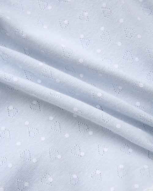 Sweetheart  Cotton Polka Dot Pointelle Skirt (Baby Blue)