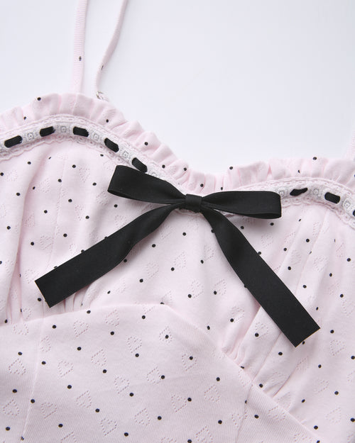 Bow-for Sweetheart  Cotton Pointelle Top