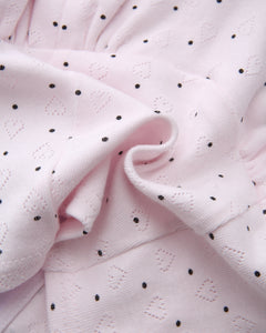 Sweetheart  Cotton Polka Dot Pointelle Set (Pink)
