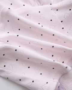 Sweetheart  Cotton Polka Dot Pointelle Set (Pink)