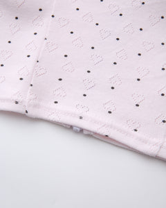 Sweetheart  Cotton Polka Dot Pointelle Top (Pink)