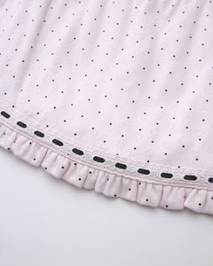 Sweetheart  Cotton Polka Dot Pointelle Set (Pink)