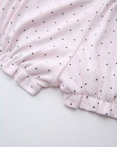 Sweetheart  Cotton Polka Dot Pointelle Set (Pink)