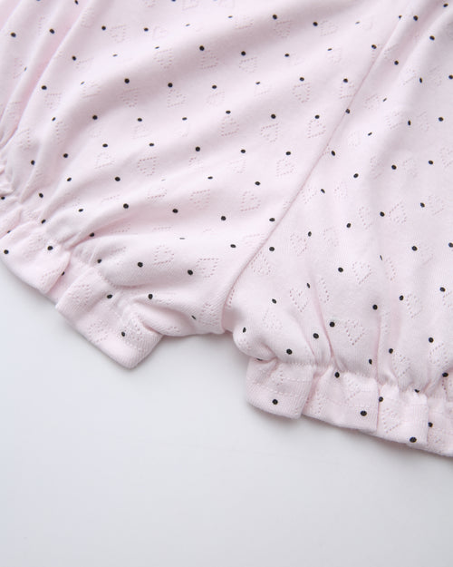 Sweetheart  Cotton Polka Dot Pointelle Set (Pink)