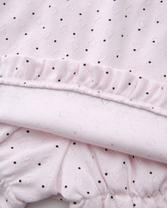 Sweetheart  Cotton Polka Dot Pointelle Skirt (Pink)