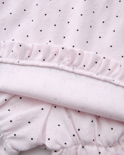 Sweetheart  Cotton Polka Dot Pointelle Skirt (Pink)
