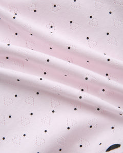 Sweetheart  Cotton Polka Dot Pointelle Skirt (Pink)