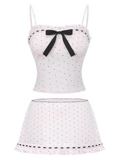 Sweetheart  Cotton Polka Dot Pointelle Set (Pink)
