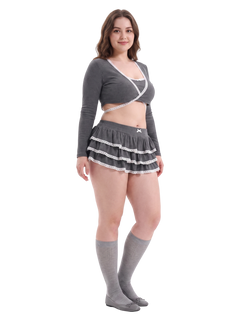 Ballerina Bliss Ruffle Mini Skirt (Grey)