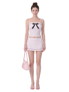 Sweetheart  Cotton Polka Dot Pointelle Set (Pink)