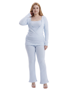 Ballet Knit Wrap Cardigan (Ice Blue)