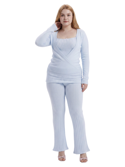 Ballet Knit Wrap Cardigan (Ice Blue)