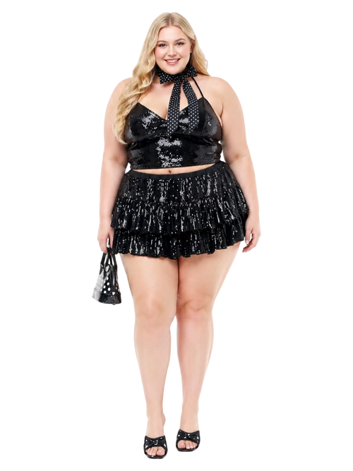 Onyx Fairy Dust Sequin Matching Set (Black)