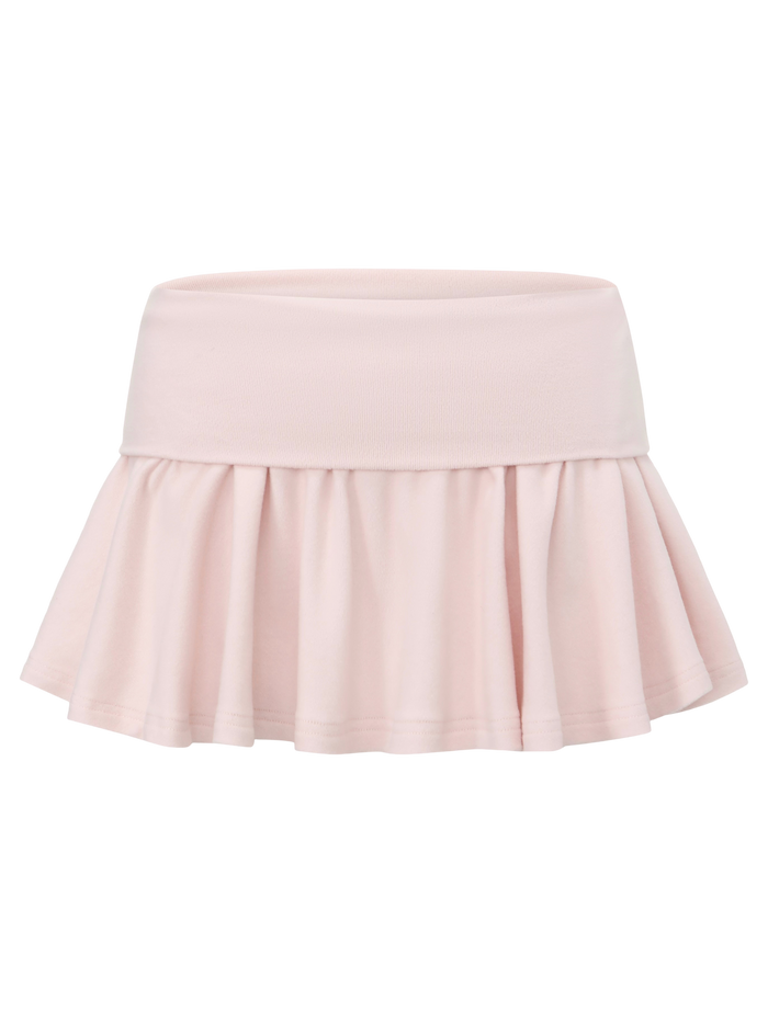 Pilate Princess Fold Over Flare Mini Skirt（Rose Pink）