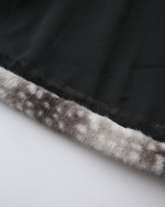 Bambi Princess Fur Chiffon Babydoll Dress (Black)