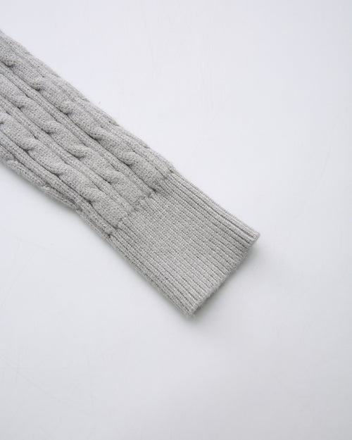 Lovergirl Tie Front Cable Knit Cardigan (Grey)