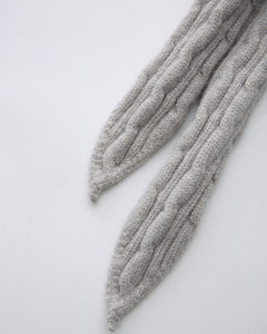 Lovergirl Tie Front Cable Knit Cardigan (Grey)