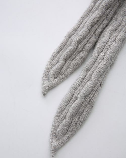 Lovergirl Tie Front Cable Knit Cardigan (Grey)