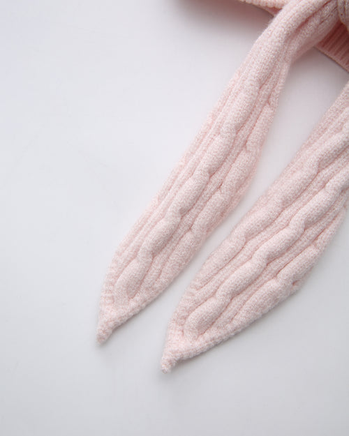 Lovergirl Tie Front Cable Knit Cardigan (Pink)