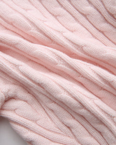 Lovergirl Tie Front Cable Knit Cardigan (Pink)