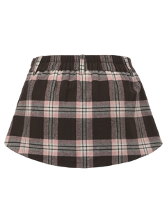 Blair Preppy Plaid Mini Skirt (Brown)