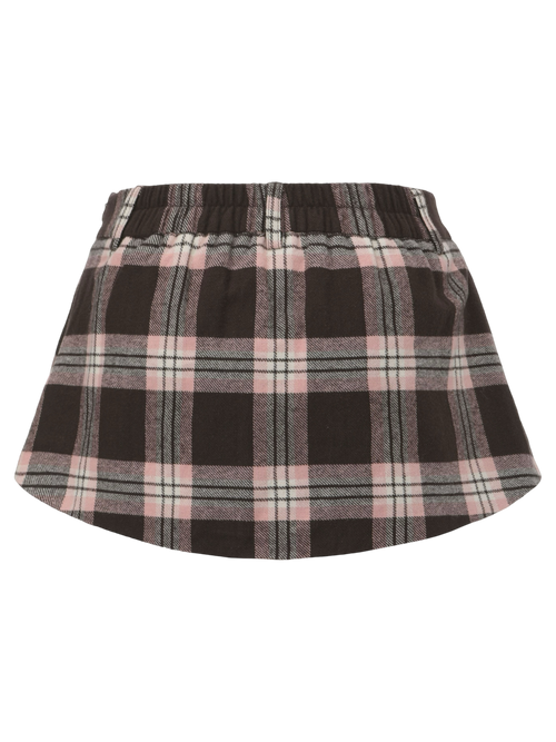 Blair Preppy Plaid Mini Skirt (Brown)