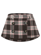 Blair Preppy Plaid Mini Skirt (Brown)