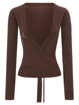 Ballet Knit Wrap Cardigan (Brown)