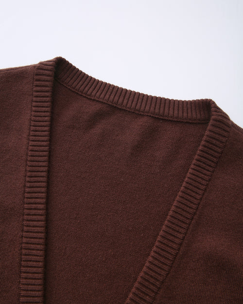 Ballet knit wrap cardigan in brown by Angel Ruche, photo 13