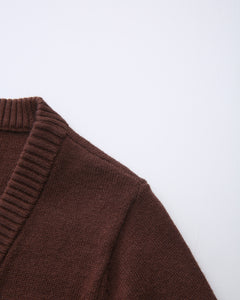 Ballet knit wrap cardigan in brown by Angel Ruche, photo 14