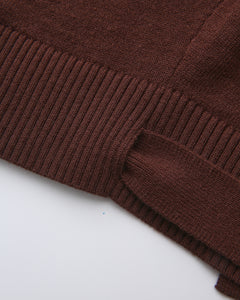 Ballet knit wrap cardigan in brown by Angel Ruche, photo 18
