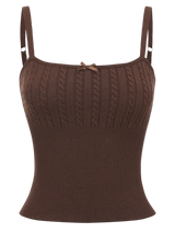 Colette Cable Knit Cami Top (Brown)