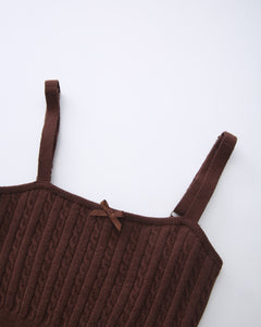 Colette cable knit cami top in brown by Angel Ruche, photo 21