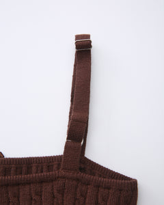 Colette cable knit cami top in brown by Angel Ruche, photo 25