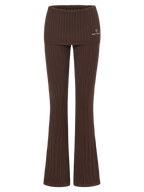 Colette cable knit fold over pants in brown, balletcore loungewear by Angel Ruche