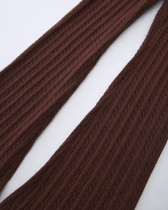 Colette cable knit fold over pants in brown by Angel Ruche, photo 11