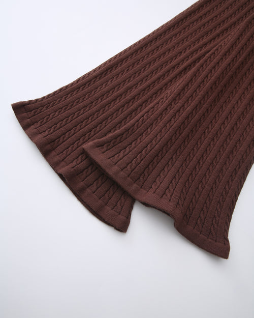 Colette cable knit fold over pants in brown by Angel Ruche, photo 14