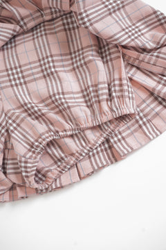Girly Plaid Pleated High Rise Skirt (Pink)