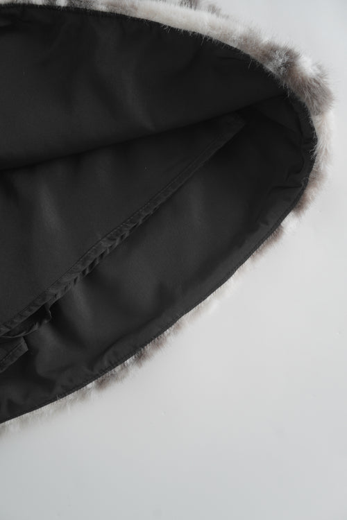 My True Form Fawn Mid-Rise Fur Lace Skirt (Black)