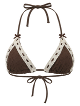 Coquette Cotton Eyelet Bikini Top (Brown)