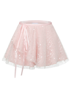 Pirouette Babydoll Wrap Skirt (Sequin Pink)