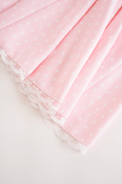 Dolly Polka Dot Dress + Petticoat (Pink)