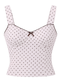 Whimsy Doll Cotton Active Top（Brown Polka）