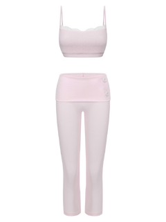 Whimsy Doll Cotton Polka Active Bralette(Pink)