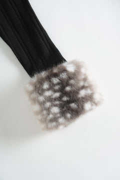 My True Form Fawn Fur Bolero Cardigan (Black)