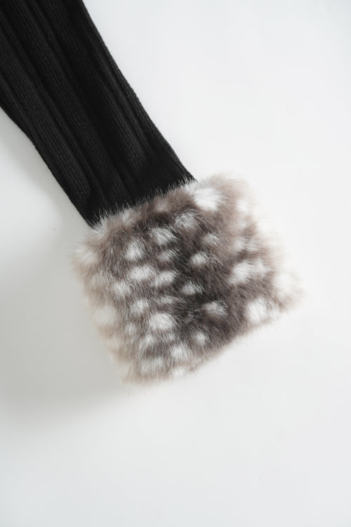 My True Form Fawn Fur Bolero Cardigan (Black)