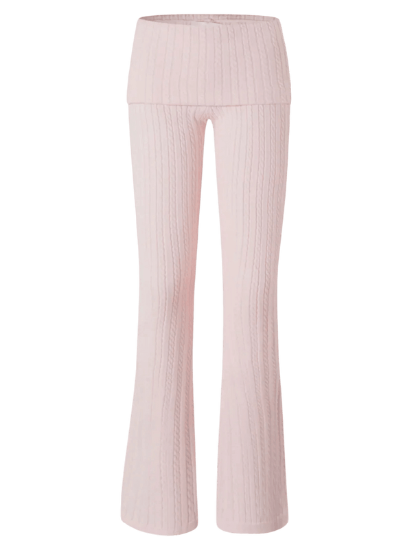 Colette Cable Knit Fold‑Over Pants 
