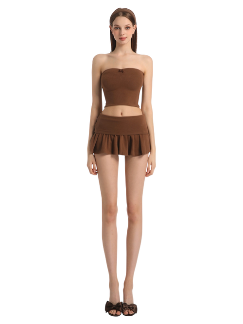 Brown Pilate Princess Ruched Tube Top
