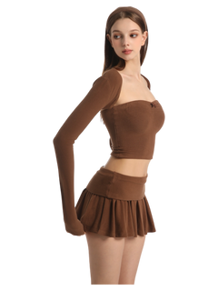 Brown Pilate Princess Ruched Tube Top
