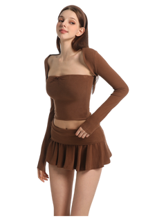 Brown Pilate Princess Ruched Tube Top